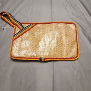 Walborg‎ Vintage Clutch Wristlet Purse Rainbow Lightweight Boho Hippie Retro